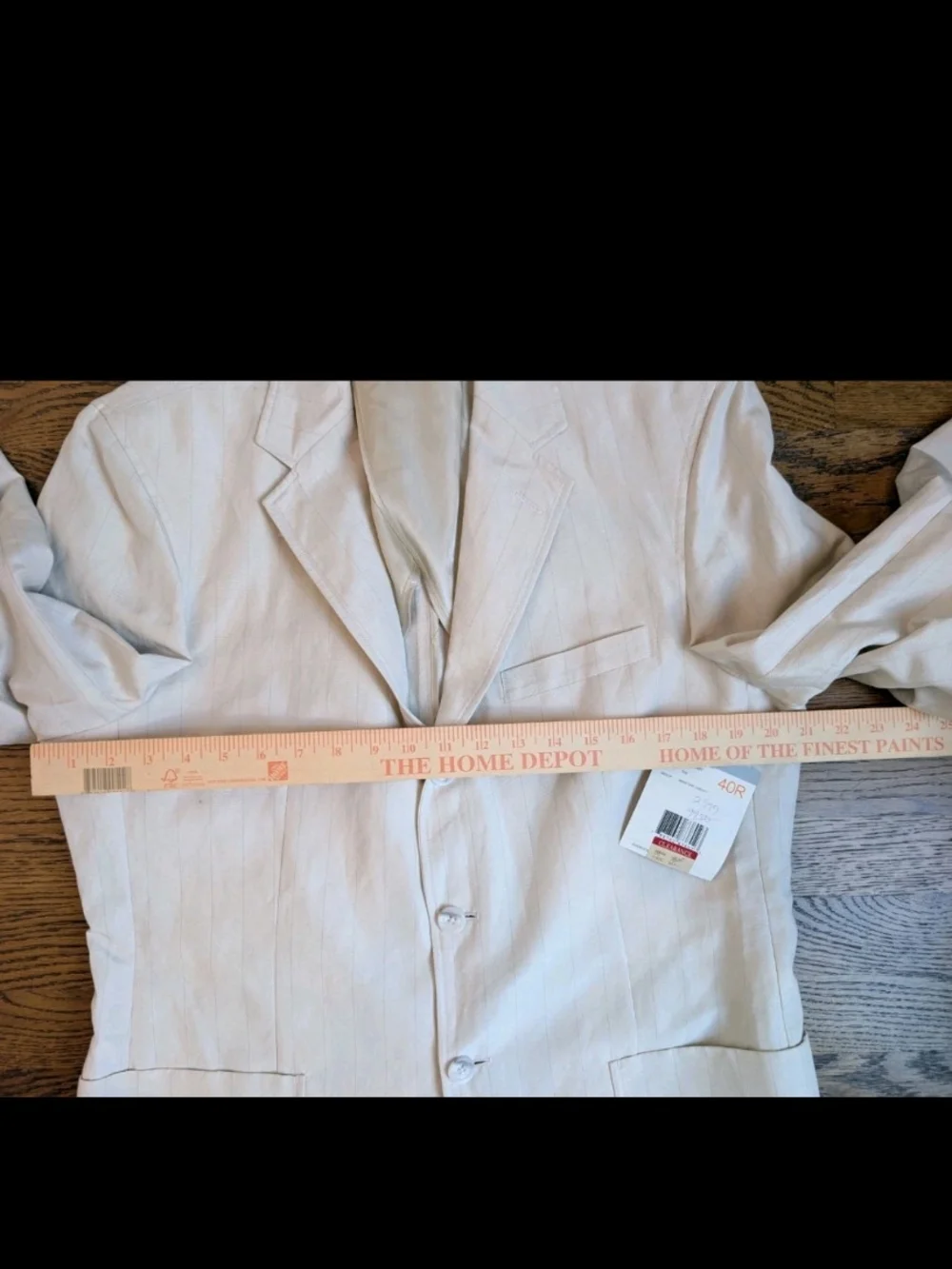 Claiborne Luxe Sport Coat Blazer Mens 40R Silk Linen Beige Striped Venetian NWT